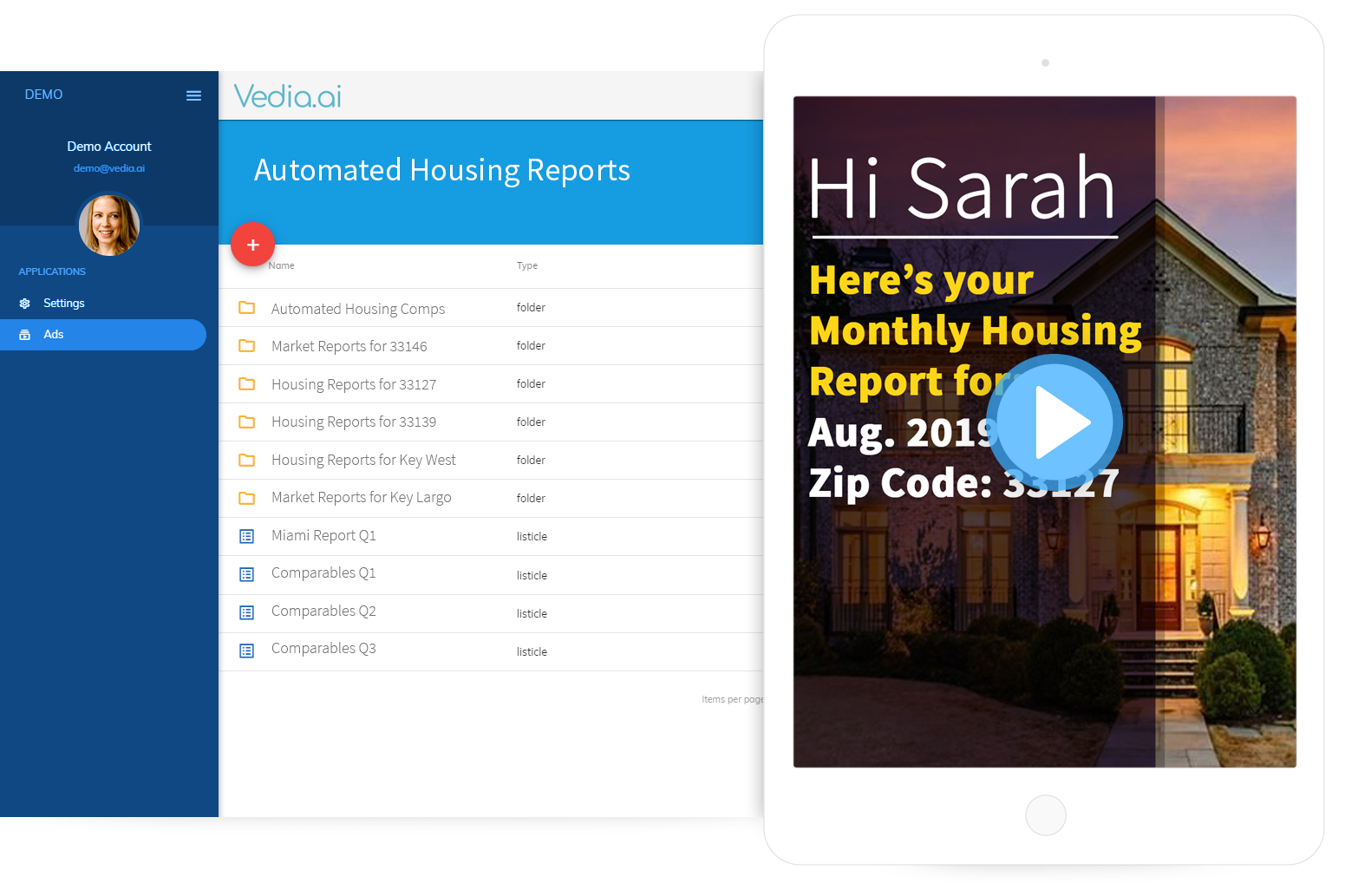 Vedia helps realtors automate all video creation tasks 